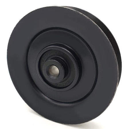 Terre Products V-Groove Idler Pulley - 4'' Dia.- 3/8'' Bore - Steel 35400038B